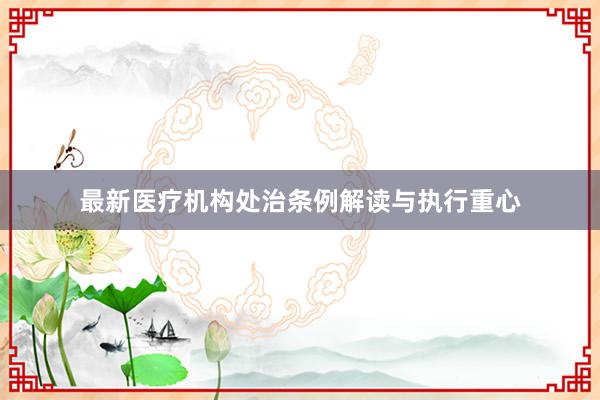 最新医疗机构处治条例解读与执行重心
