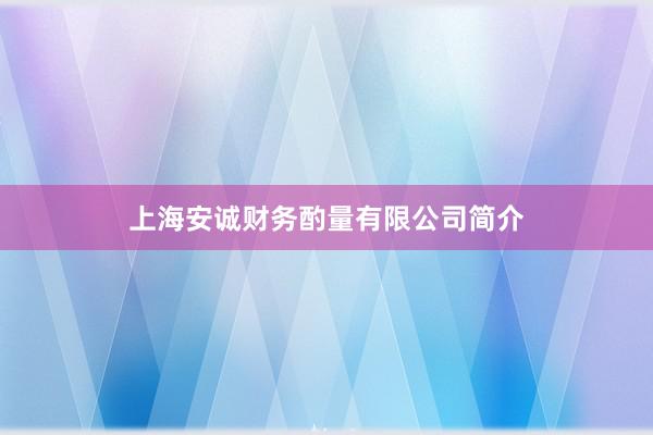 上海安诚财务酌量有限公司简介