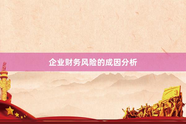 企业财务风险的成因分析